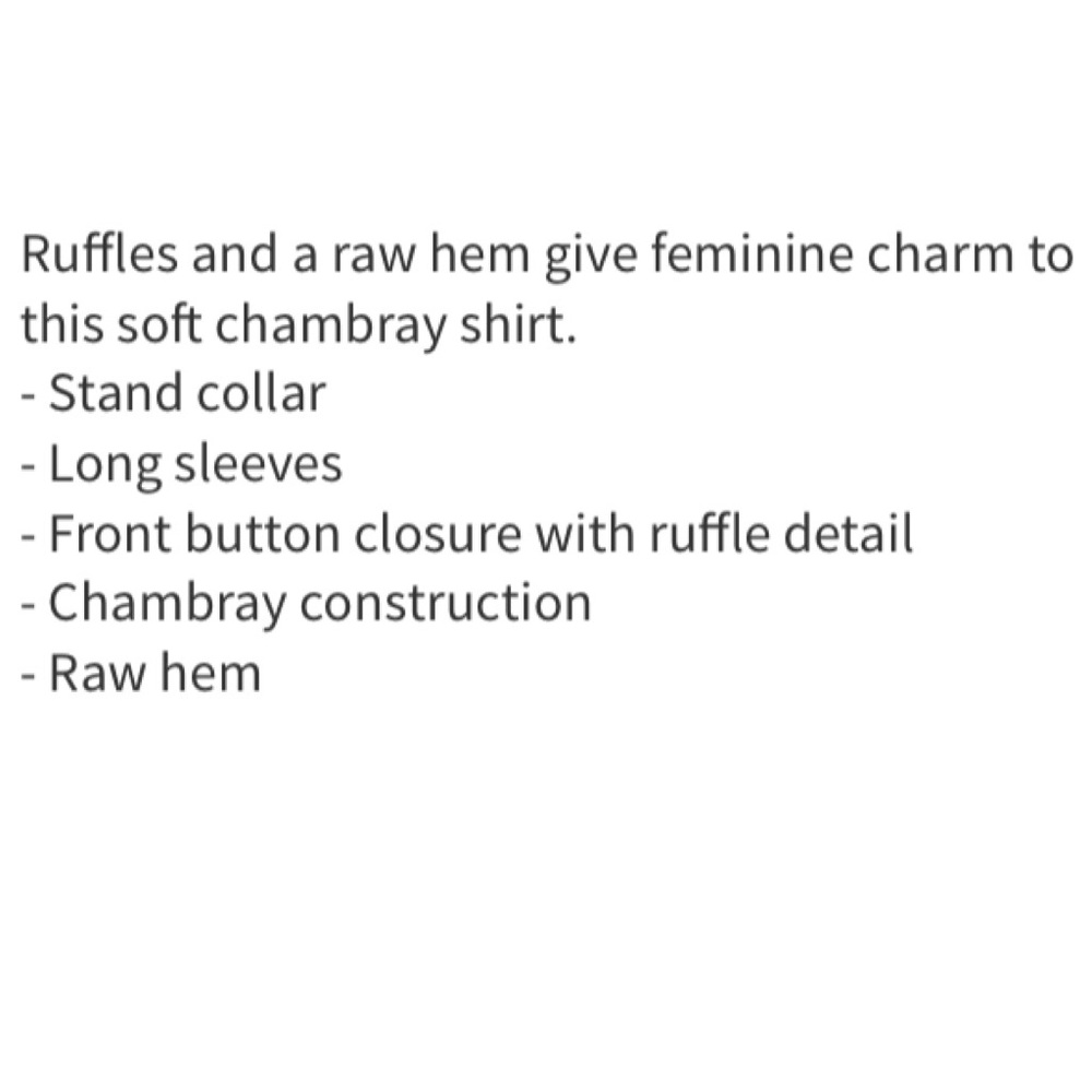 SPLENDID | Nordstrom Blue Chambray Ruffle Top NEW - Picture 8 of 8